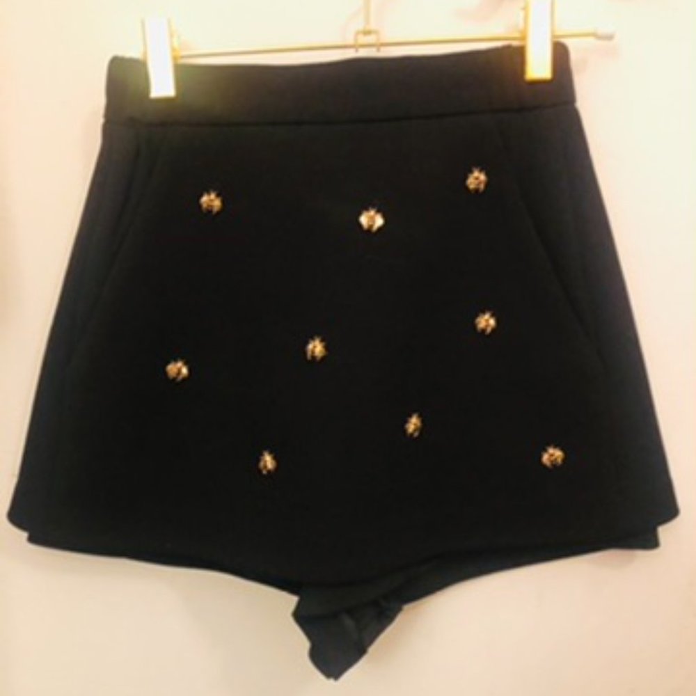 Maje Black skort with bees